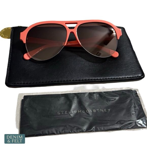Stella McCartney Chain Aviator Sunglasses Peach Gradient Italy Luxe Statement main image 12